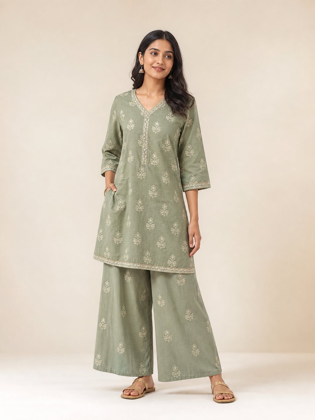 SAMPLE – Aarya Sage Printed Co-ord Set